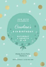 Polka dotted balloon - Birthday Invitation